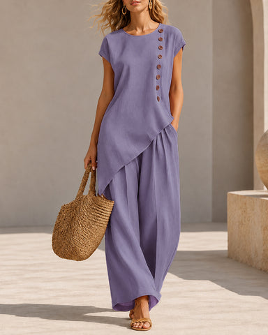 Casual Linen Two-Piece Set