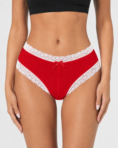 5-Pack Sexy Pure Cotton Lace Trim Thongs