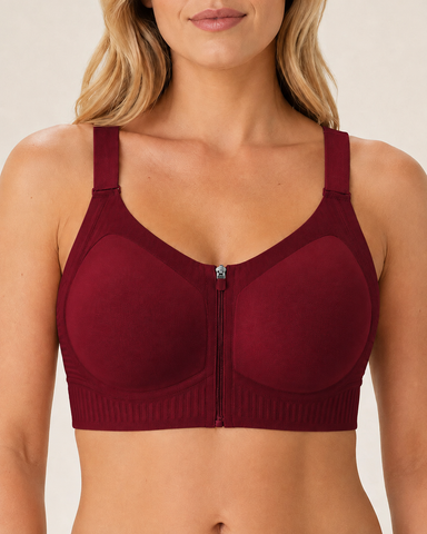 Front Zipper Seamless Push Up Breathable Vest Bra