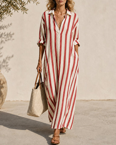 Coastal Stripe Easy Maxi Dress