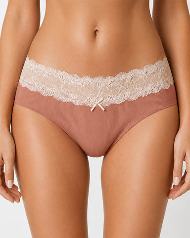 5-Pack Seamless Lace Cotton Antibacterial Crotch Panties
