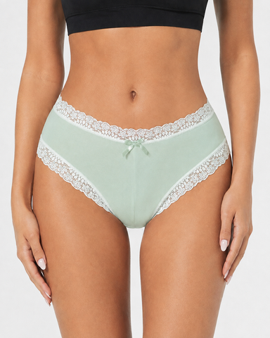 5-Pack Sexy Pure Cotton Lace Trim Thongs