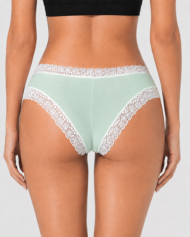 5-Pack Sexy Pure Cotton Lace Trim Thongs