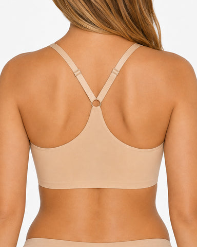 Front Closure Deep V Seamless Wirefree Bra
