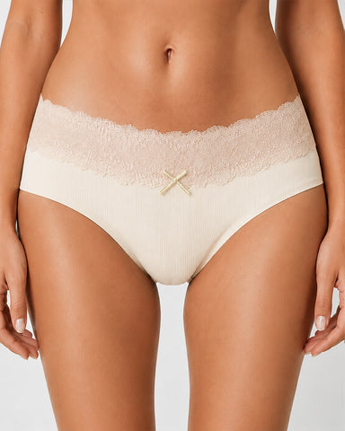 5-Pack Seamless Lace Cotton Antibacterial Crotch Panties