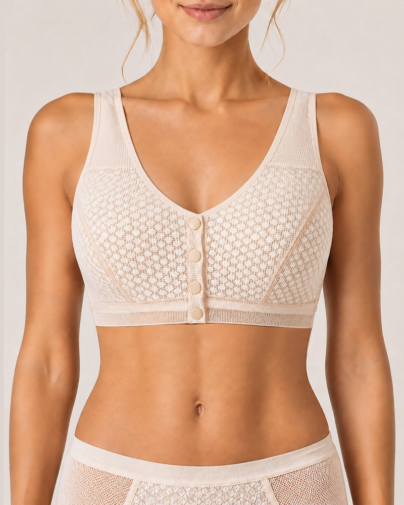 Breathable Front Closure Wireless Bra