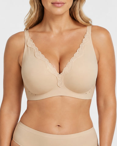 Plus Size Deep V  Push Up Bra
