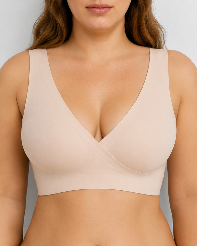 Deep V Crossover Wire Free  Nursing Bra