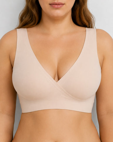 Deep V Crossover Wire Free  Nursing Bra