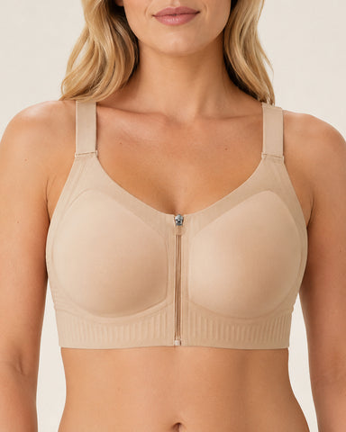 Front Zipper Seamless Push Up Breathable Vest Bra