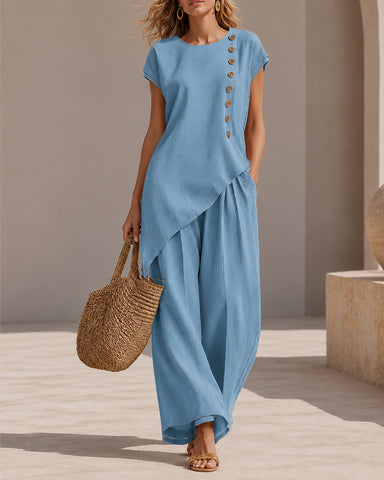 Casual Linen Two-Piece Set