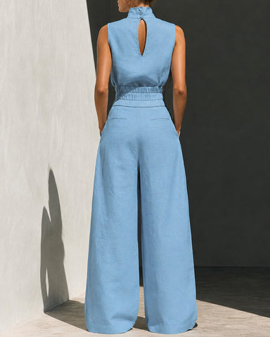 High-Waist Wide-Leg Pants Set