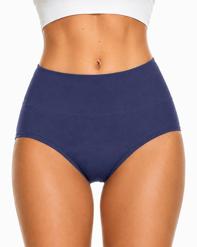 Multiple-Pack High Waist Pure Cotton Seamless Menstrual Panties