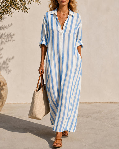Coastal Stripe Easy Maxi Dress