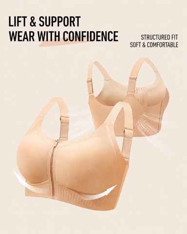 Front Zipper Seamless Push Up Breathable Vest Bra