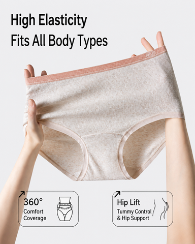 5-Pack Pure Cotton Colorblock Antibacterial Briefs