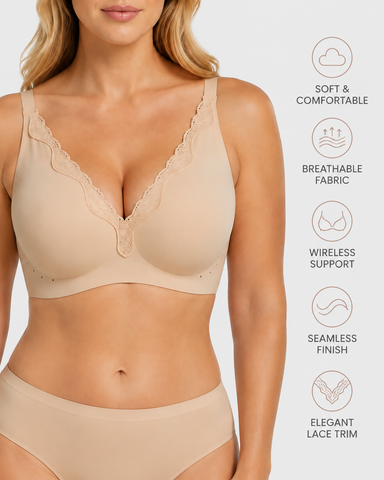 Plus Size Deep V  Push Up Bra