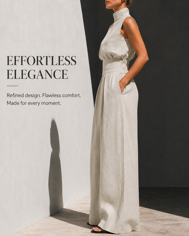 High-Waist Wide-Leg Pants Set