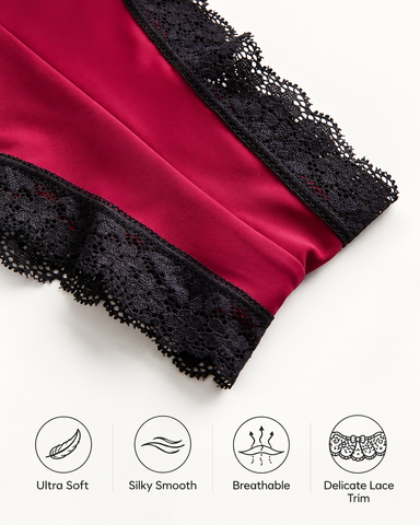 5-Pack Sexy Pure Cotton Lace Trim Thongs