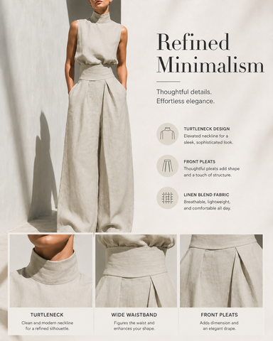 High-Waist Wide-Leg Pants Set