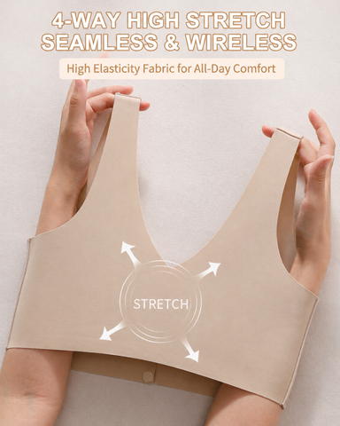 Plus Size Front-Close Seamless Push-Up Vest Bra