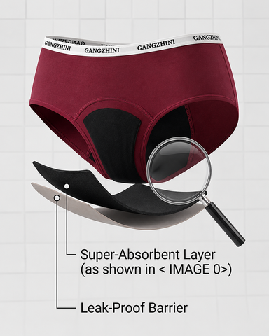 5-Pack Pure Cotton Letter Print Seamless Menstrual Panties