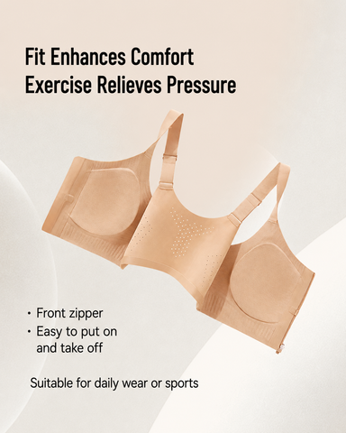 Front Zipper Seamless Push Up Breathable Vest Bra