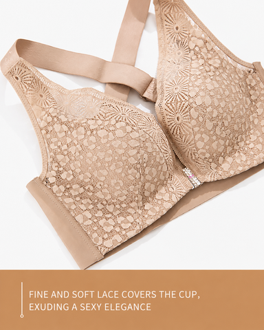 Front Closure Lace Support Bra