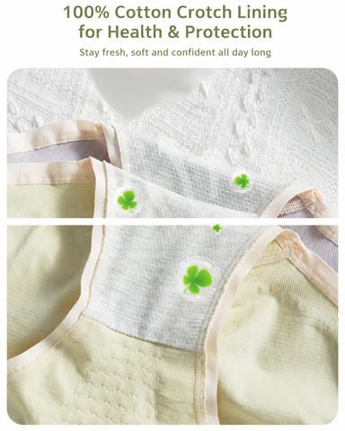 5-Pack Pure Cotton High Waist Seamless Comfort Briefs