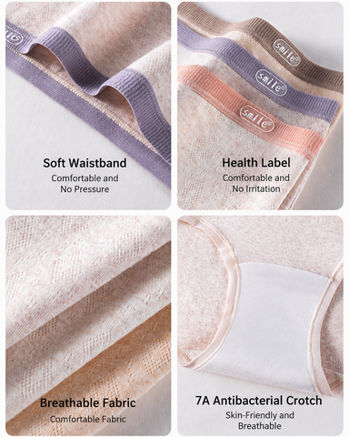 5-Pack Pure Cotton Colorblock Antibacterial Briefs