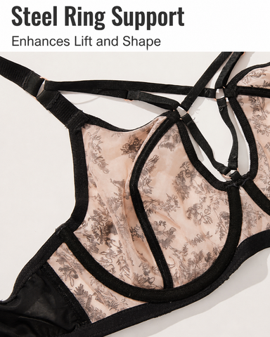 Plus Size Sexy Push-Up Breathable Mesh Full Cup Bra