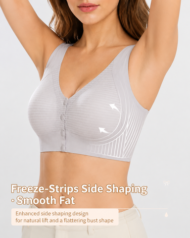 Plus Size Front-Close Seamless Push-Up Vest Bra