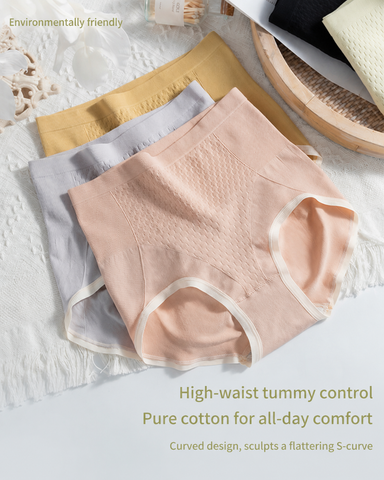 5-Pack Pure Cotton High Waist Seamless Comfort Briefs