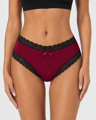 5-Pack Sexy Pure Cotton Lace Trim Thongs