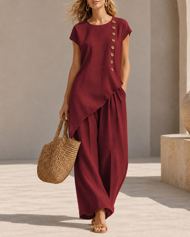 Casual Linen Two-Piece Set