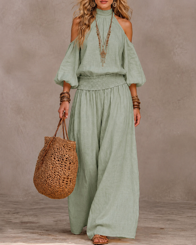 Off-Shoulder Wide-Leg Jumpsuit