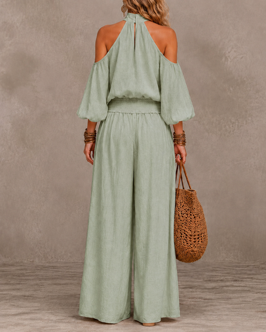 Off-Shoulder Wide-Leg Jumpsuit