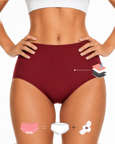 Multiple-Pack High Waist Pure Cotton Seamless Menstrual Panties