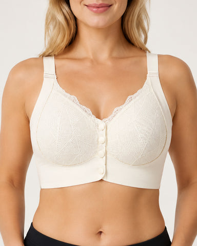 Front-Closure Lace Wireless Comfort Bra