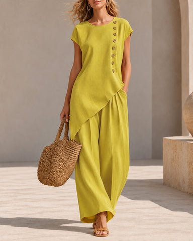 Casual Linen Two-Piece Set