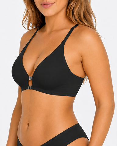 Front Closure Deep V Seamless Wirefree Bra