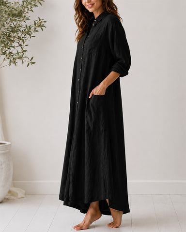 Cotton Linen Shirt Jumpsuit