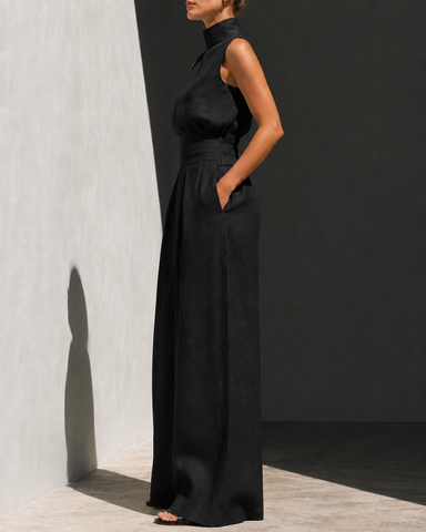 High-Waist Wide-Leg Pants Set