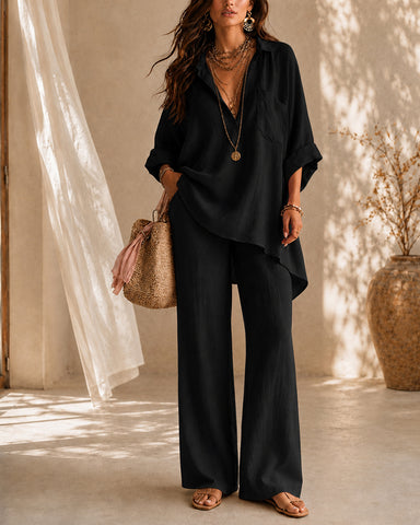 Casual Cotton Linen Shirt and Pants