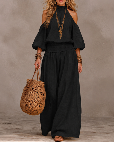 Off-Shoulder Wide-Leg Jumpsuit