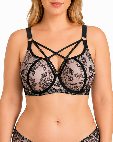 Plus Size Sexy Push-Up Breathable Mesh Full Cup Bra