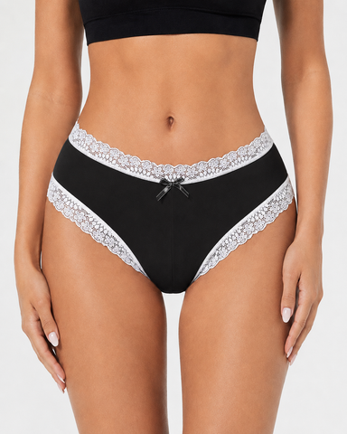 5-Pack Sexy Pure Cotton Lace Trim Thongs
