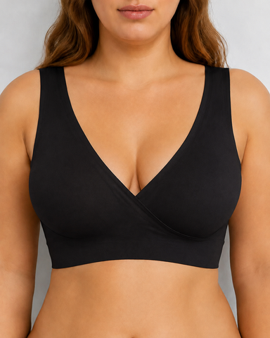 Deep V Crossover Wire Free  Nursing Bra