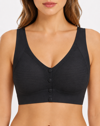 Plus Size Front-Close Seamless Push-Up Vest Bra