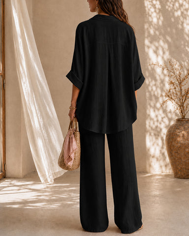 Casual Cotton Linen Shirt and Pants